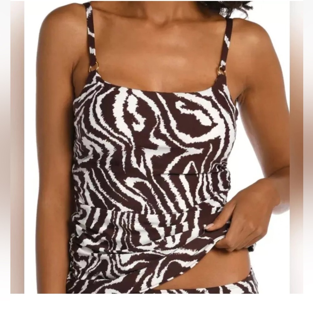 La Blanca tankini in fierce Brown and White Zebra Print